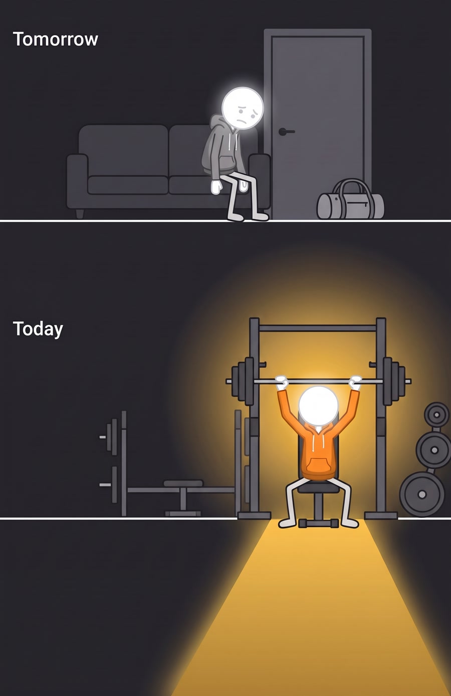 Lifting weights in a pool of gold light
